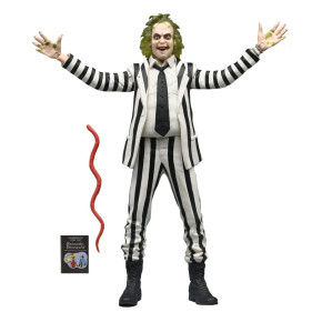 Beetlejuice 1988 Action Figure in Black and White Striped Suit (18 cm)