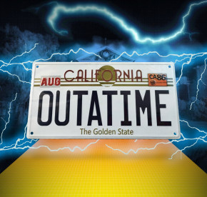 Back to the Future Metal Sign Outatime DeLorean License Plate