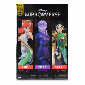 Disney Mirrorverse Action Figures Ensemble de princesses avec Mulan, Belle (Fractured) & Ariel (Gold Label), mesurant chacune de 13 à 18 cm