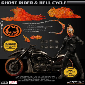 Figurine Ghost Rider et Véhicule avec Son et Effets Lumineux 1/12 Ghost Rider & Hell Cycle