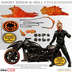 Figurine Ghost Rider et Véhicule avec Son et Effets Lumineux 1/12 Ghost Rider & Hell Cycle